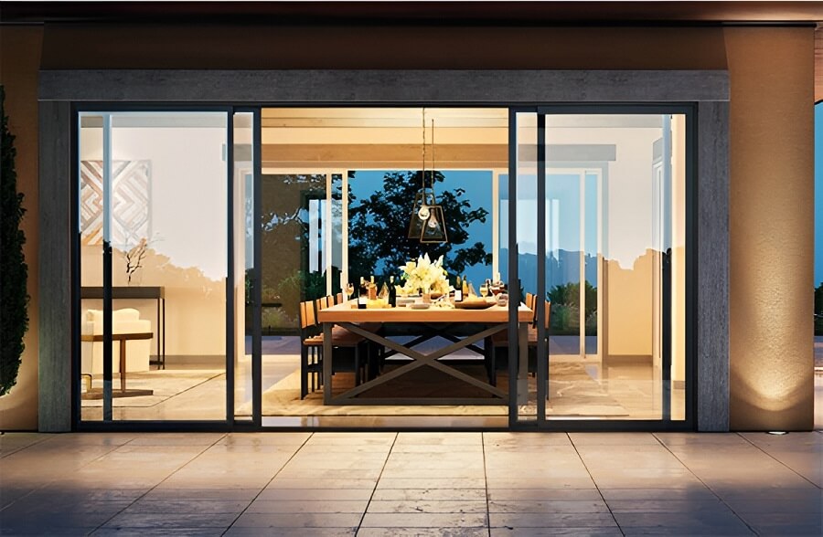 Cửa nhôm kính kéo ngang 2 cánh đẹp, tiết kiệm diện tích